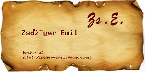 Zséger Emil névjegykártya