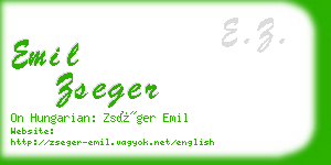 emil zseger business card
